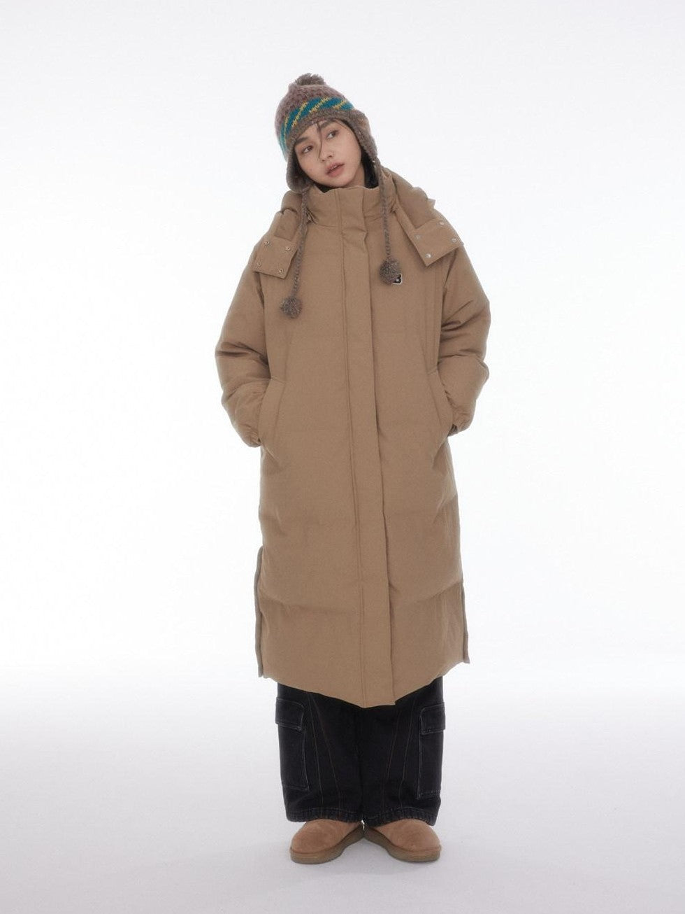 BETWEENAND Hooded Zippered Loose Fit Korean Style Women&