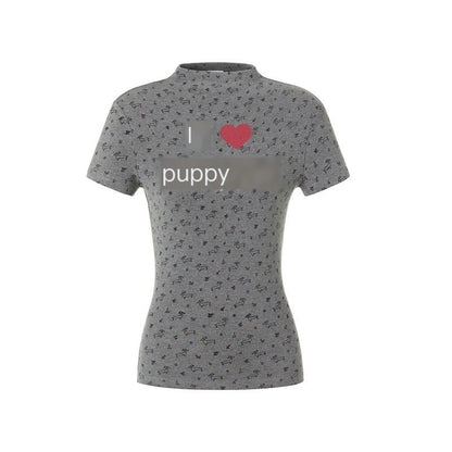 BETWEENAND_I_Love_Dog_Glitter_Print_Mock_Neck_Women&