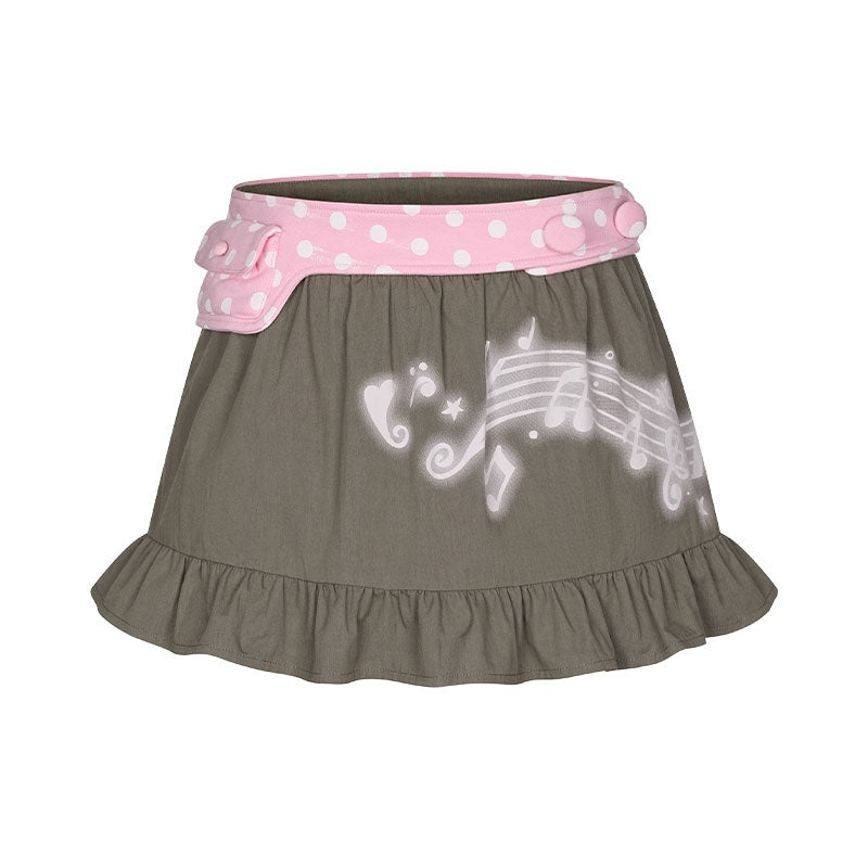 BETWEENAND_Latte_Pleated_Printed_Note_Polka_Dot_Women&