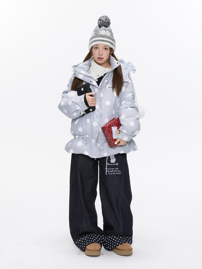 BETWEENAND Machine Embroidered Penguin Polka Dot Women&