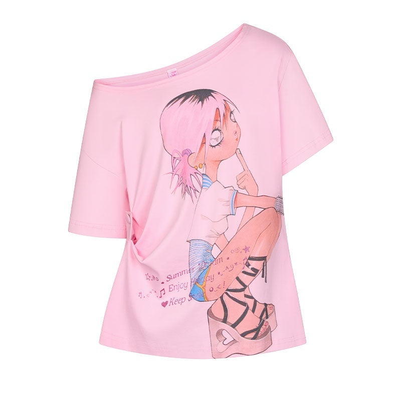 BETWEENAND_Manga_Girl_Print_Slanted_Shoulder_Women&