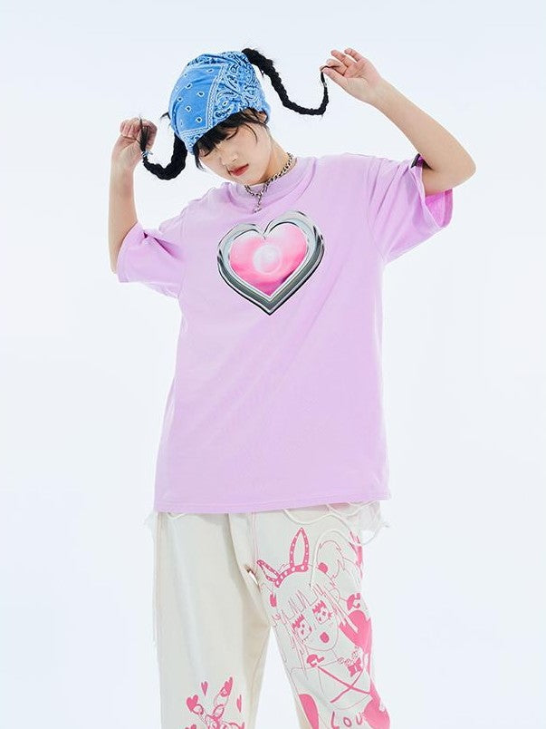 BETWEENAND Millennial Pink All Over Graffiti Print Women&