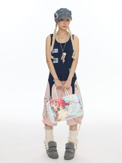 BETWEENAND Mist Blue Key Beaded Layered Look Women&