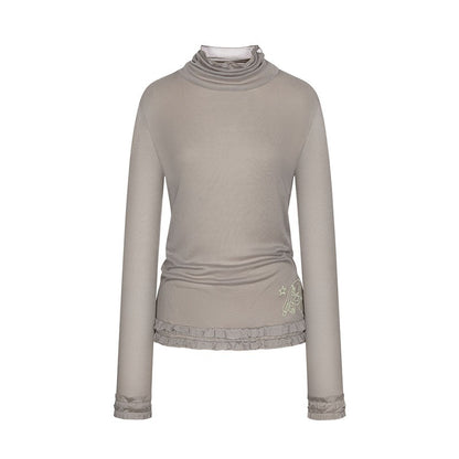 BETWEENAND_Mock_Neck_Rolled_Hem_Semi_Sheer_Layered_Women&
