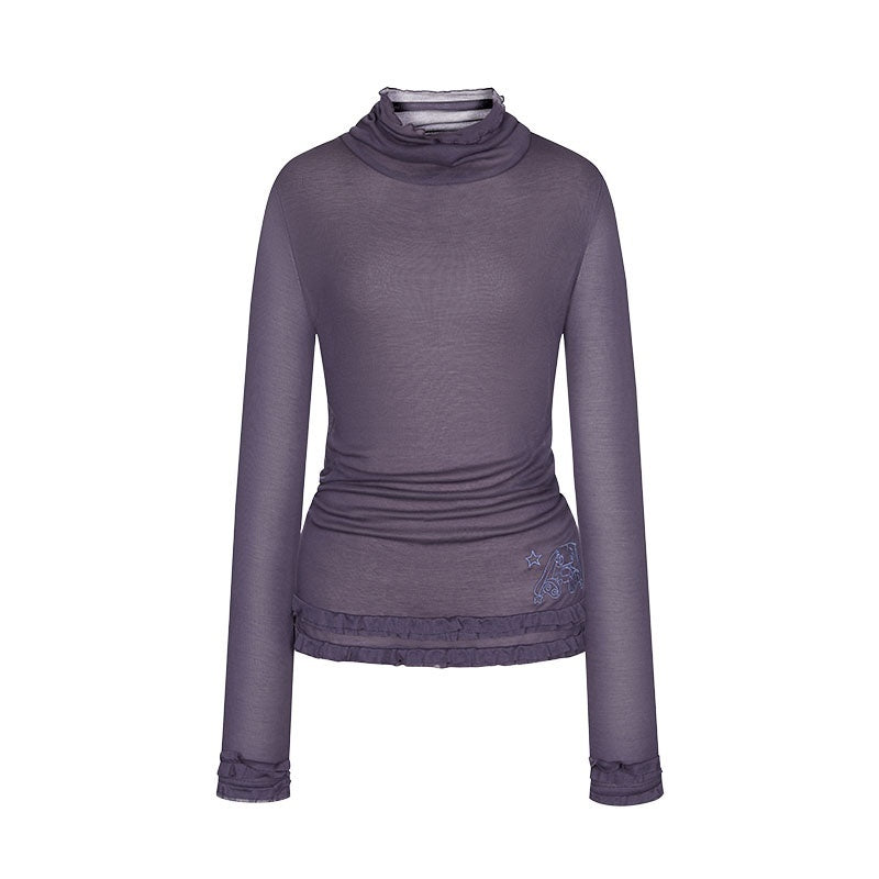 BETWEENAND_Mock_Neck_Rolled_Hem_Semi_Sheer_Layered_Women&