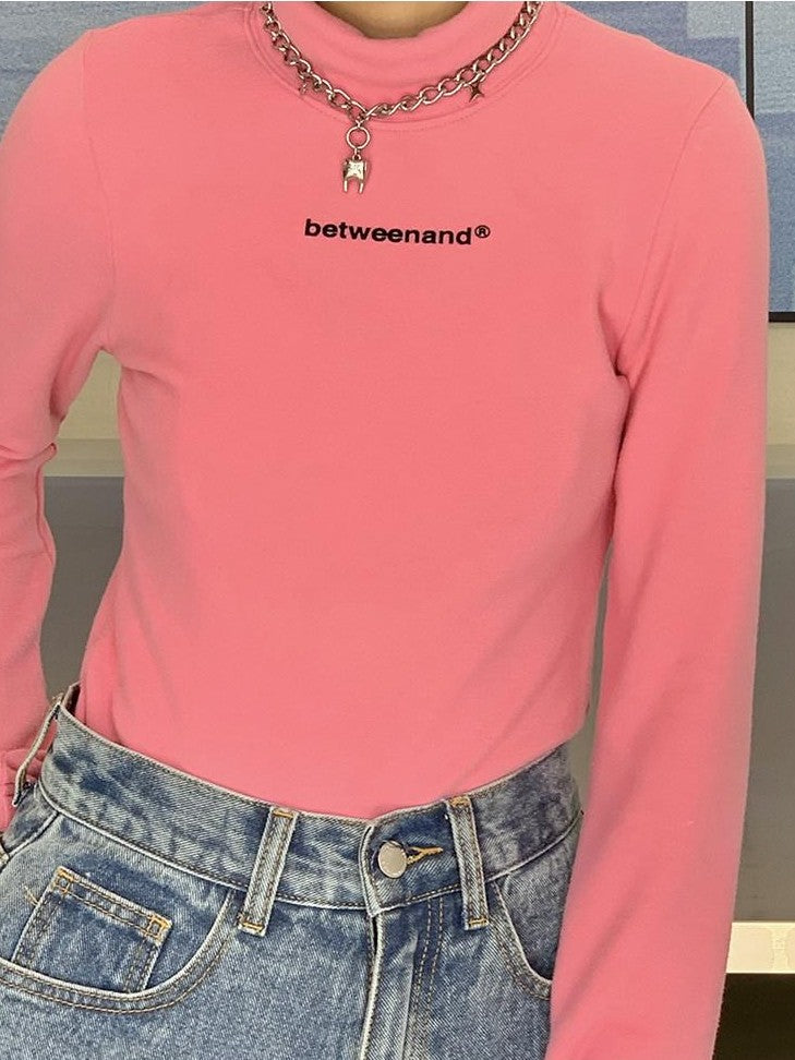 BETWEENAND Multicolor Logo High Neck Fitted Women&