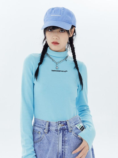 BETWEENAND Multicolor Logo High Neck Fitted Women&
