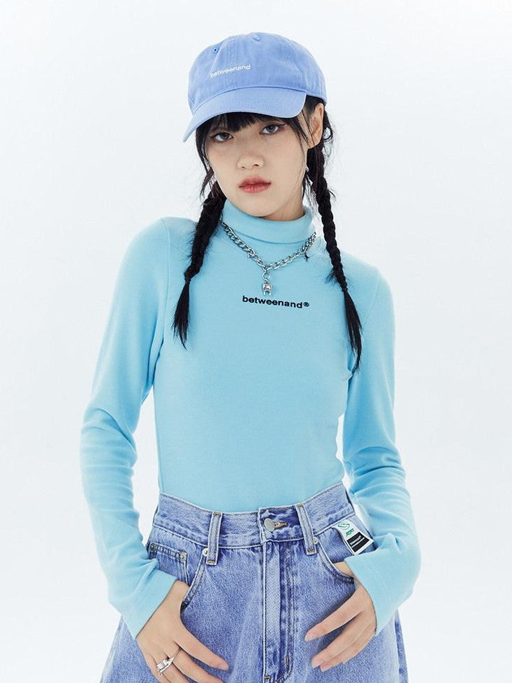 BETWEENAND Multicolor Logo High Neck Fitted Women&
