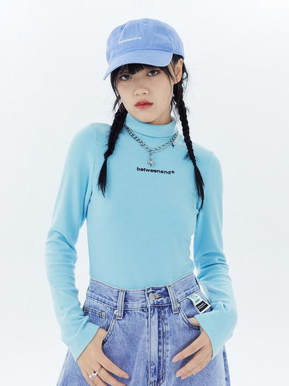 BETWEENAND Multicolor Logo High Neck Fitted Women&