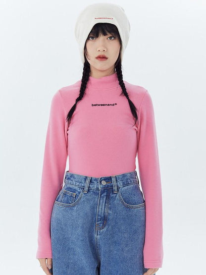 BETWEENAND Multicolor Logo High Neck Fitted Women&