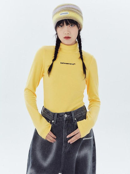 BETWEENAND Multicolor Logo High Neck Fitted Women&