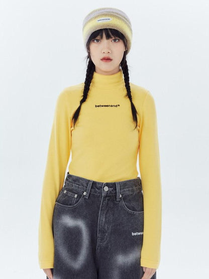 BETWEENAND Multicolor Logo High Neck Fitted Women&