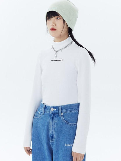 BETWEENAND Multicolor Logo High Neck Fitted Women&