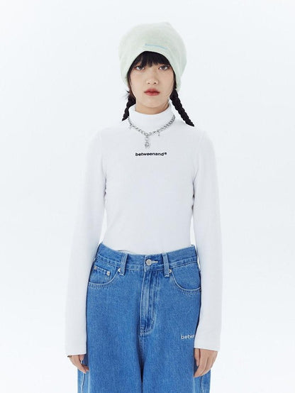 BETWEENAND Multicolor Logo High Neck Fitted Women&
