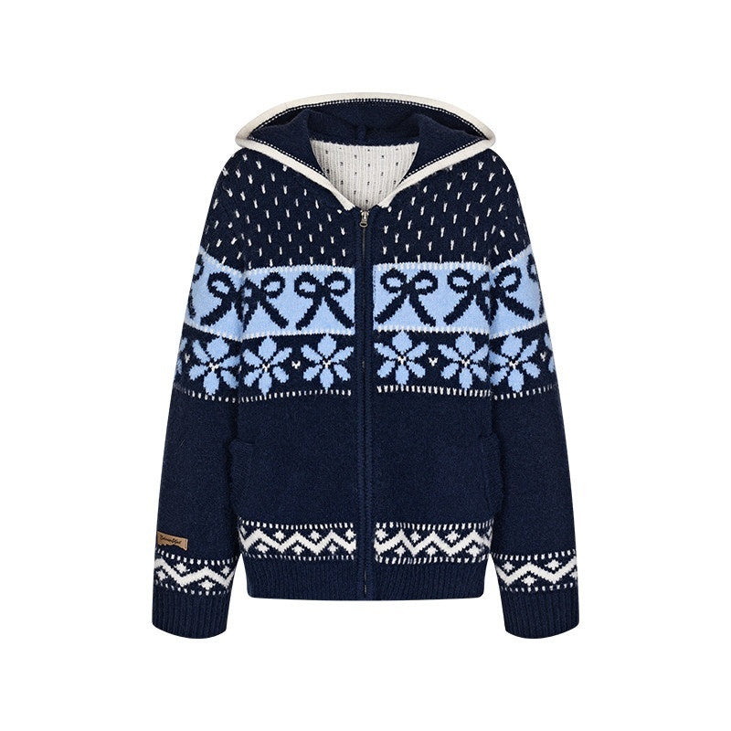 BETWEENAND_Navy_Fair_Isle_Jacquard_Bow_Embroidery_Women&