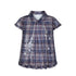 BETWEENAND_Navy_Plaid_Musical_Note_Lapel_Cap_Sleeve_Women&