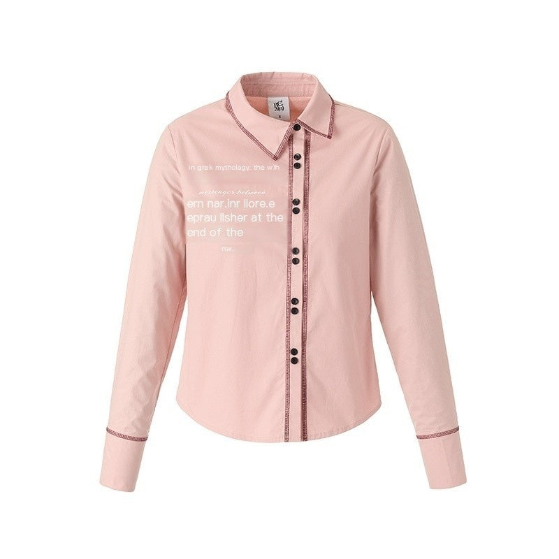 BETWEENAND_Pink_Asymmetric_Slim_Waist_Long_Sleeve_Turn_Collar_Women&