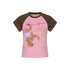 BETWEENAND_Pink_Brown_Printed_Colorblock_Raglan_Women&