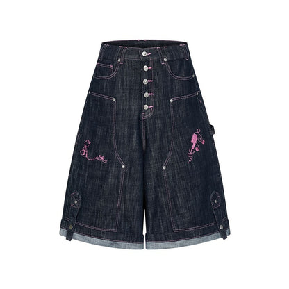 BETWEENAND_Pink_Stitching_Vintage_Raw_Denim_Wide_Leg_Women&