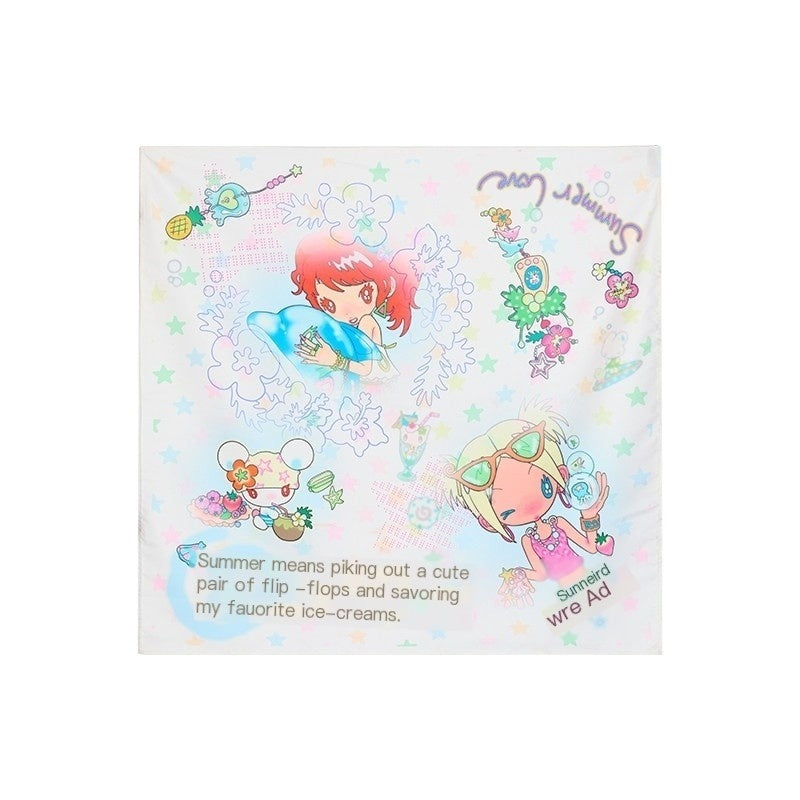 BETWEENAND_Playful_Illustration_All_Over_Print_Square_Scarf_Women&
