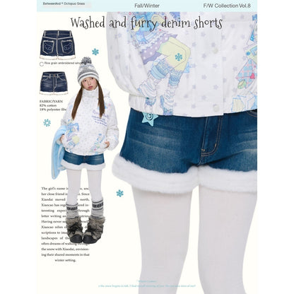 BETWEENAND_Polka_Dot_Embroidered_Fleece_Patchwork_High_Waisted_Women&
