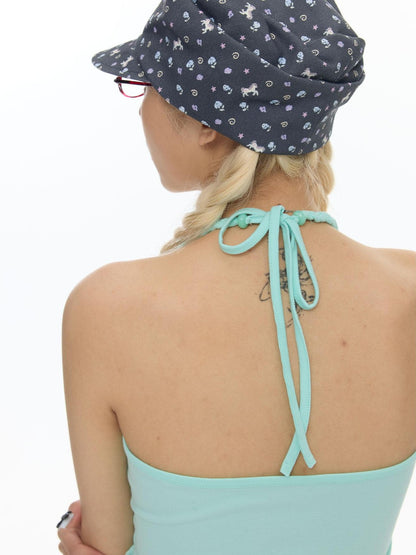 BETWEENAND Polka Dot Halter Neck Slim Strappy Women&