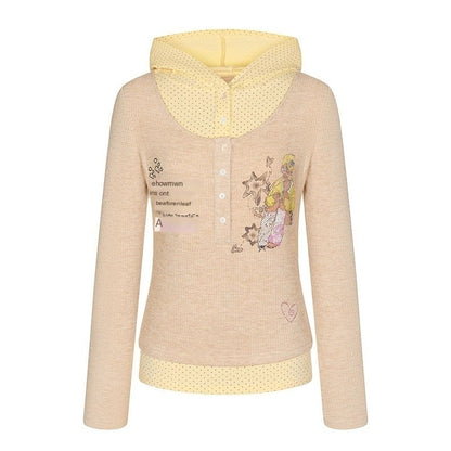 BETWEENAND_Polka_Dot_Patchwork_Hooded_Layered_Loose_Women&
