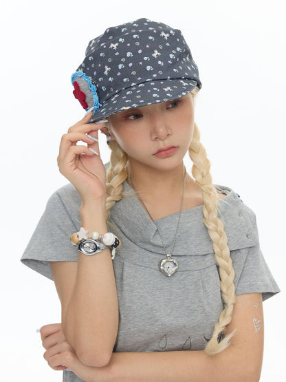 BETWEENAND Pony Floral Polka Dot Slouchy Denim Women&