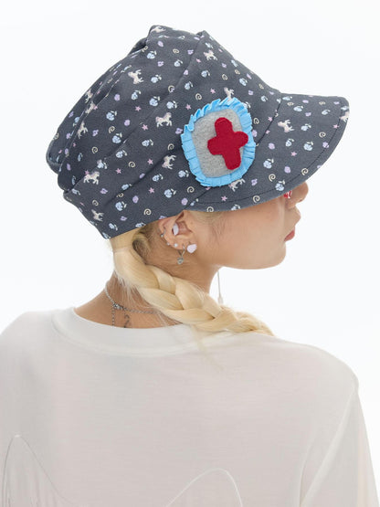 BETWEENAND Pony Floral Polka Dot Slouchy Denim Women&