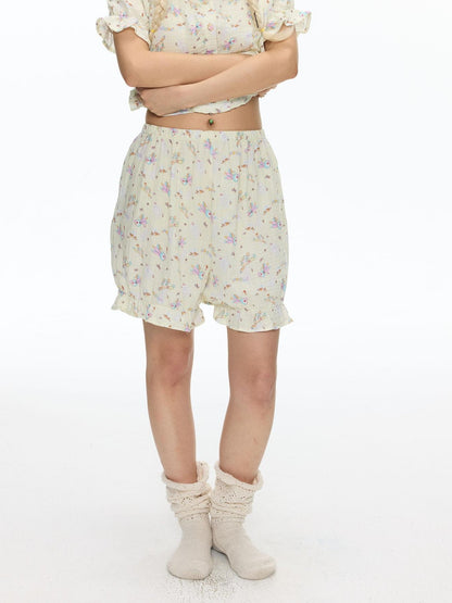 BETWEENAND Puff Sleeve Stand Collar Women&
