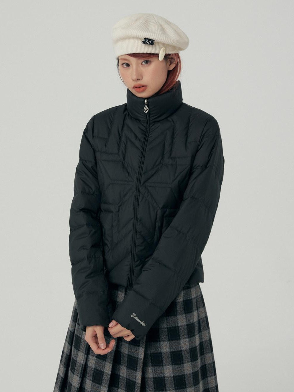 BETWEENAND Reflective Snowflake Print Quilted Women&
