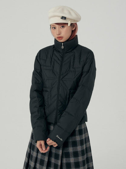 BETWEENAND Reflective Snowflake Print Quilted Women&