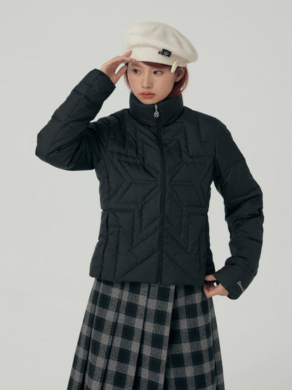 BETWEENAND Reflective Snowflake Print Quilted Women&