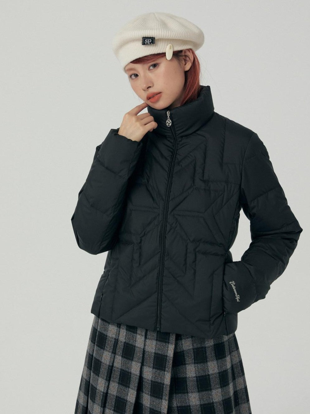 BETWEENAND Reflective Snowflake Print Quilted Women&