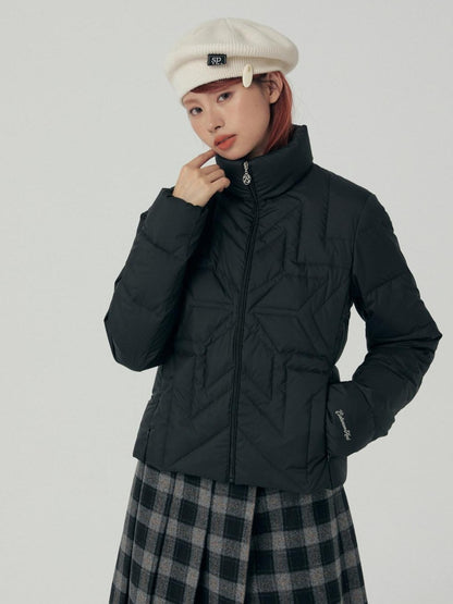 BETWEENAND Reflective Snowflake Print Quilted Women&