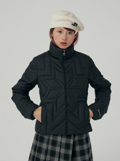 BETWEENAND Reflective Snowflake Print Quilted Women&