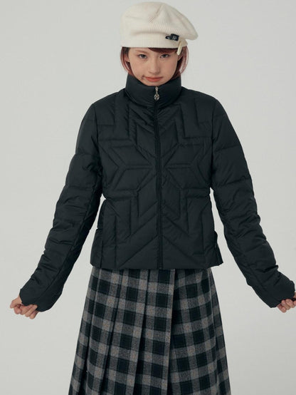 BETWEENAND Reflective Snowflake Print Quilted Women&