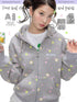 BETWEENAND Retro Four Leaf Clover Hooded Zip Women&