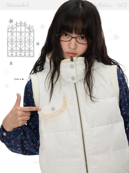 BETWEENAND Reversible Embroidered Hooded Zip Up Cotton Women&