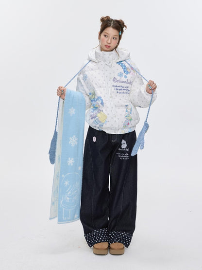 BETWEENAND Sea Salt Blue Faux Mink Double Knit Women&