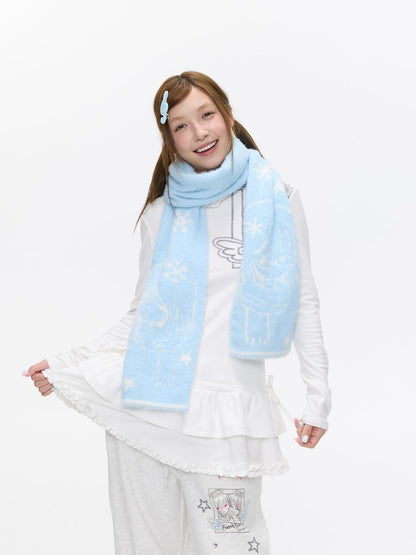 BETWEENAND Sea Salt Blue Faux Mink Double Knit Women&