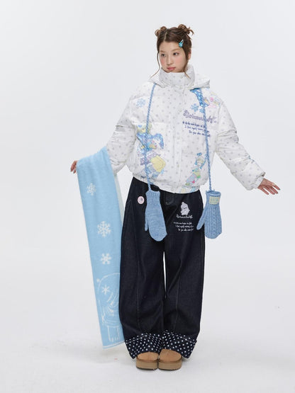 BETWEENAND Sea Salt Blue Faux Mink Double Knit Women&