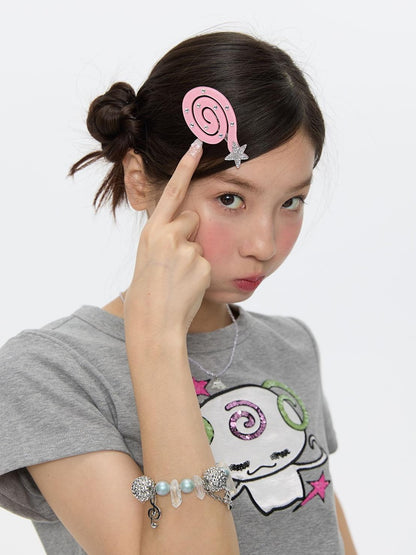 BETWEENAND Side Clip Question Mark Curl Star Women&