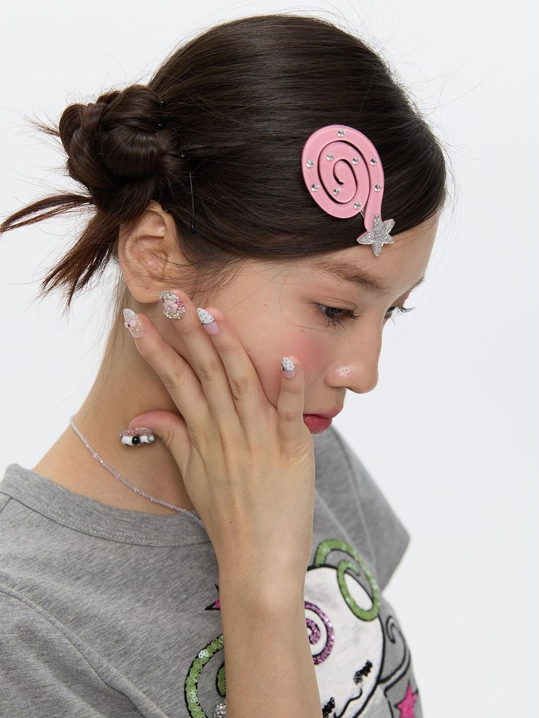 BETWEENAND Side Clip Question Mark Curl Star Women&