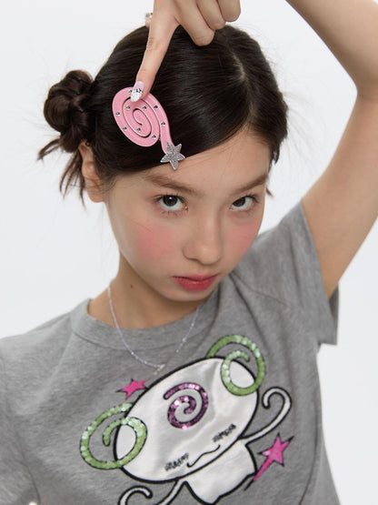BETWEENAND Side Clip Question Mark Curl Star Women&