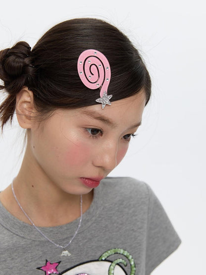 BETWEENAND Side Clip Question Mark Curl Star Women&
