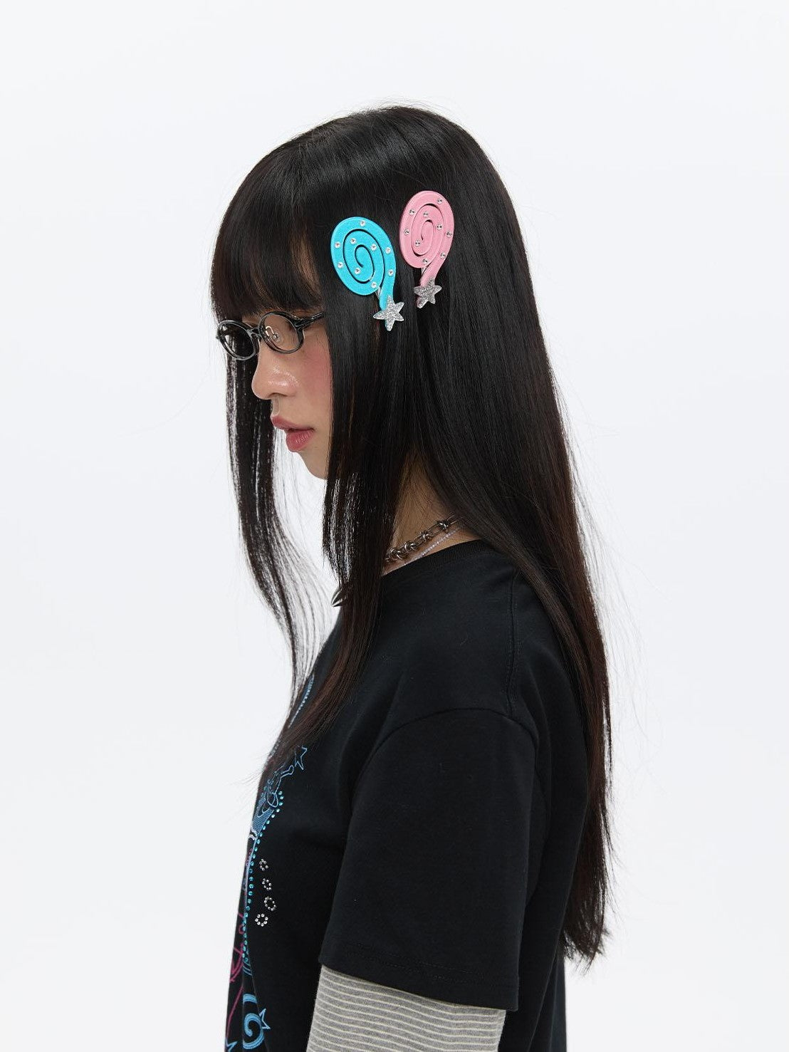BETWEENAND Side Clip Question Mark Curl Star Women&