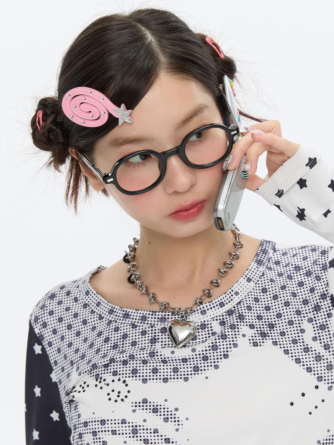 BETWEENAND Side Clip Question Mark Curl Star Women&