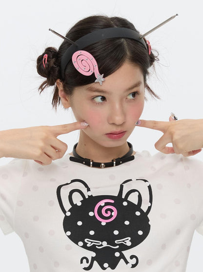 BETWEENAND Side Clip Question Mark Curl Star Women&