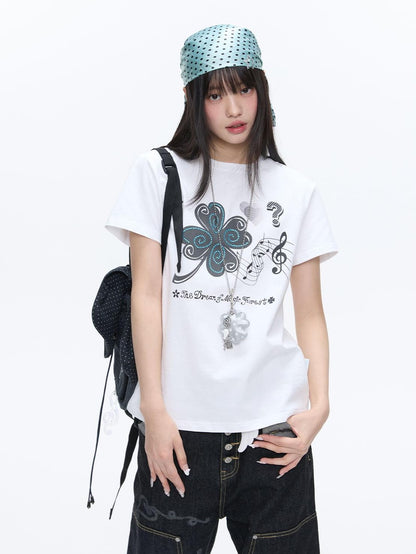 BETWEENAND Silver Four Leaf Clover Vintage Leather Women&